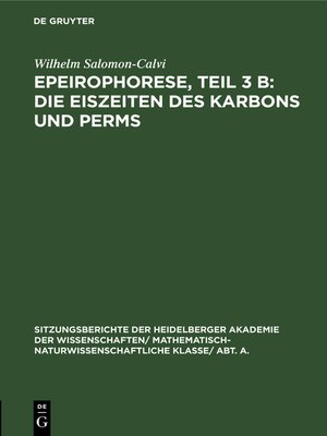 cover image of Epeirophorese, Teil 3 B